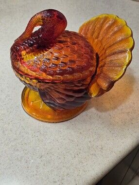 L.E. Smith Amberina Turkey On Nest